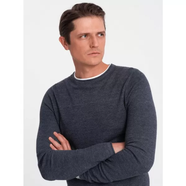  Pánský svetr OMBRE OM-SWSW-0103 NAVY BLUE MELANGE 