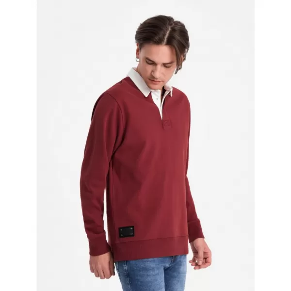  Pánská mikina OMBRE OM-SSNZ-0132 MAROON 