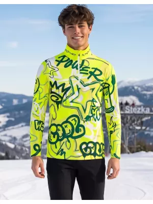 Pánská funkční termo mikina premium ALTISPORT VOJ/ALM054TER03 FLUO ZELENÁ