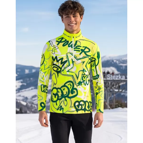  Pánská funkční termo mikina premium ALTISPORT VOJ/ALM054TER03 FLUO ZELENÁ 