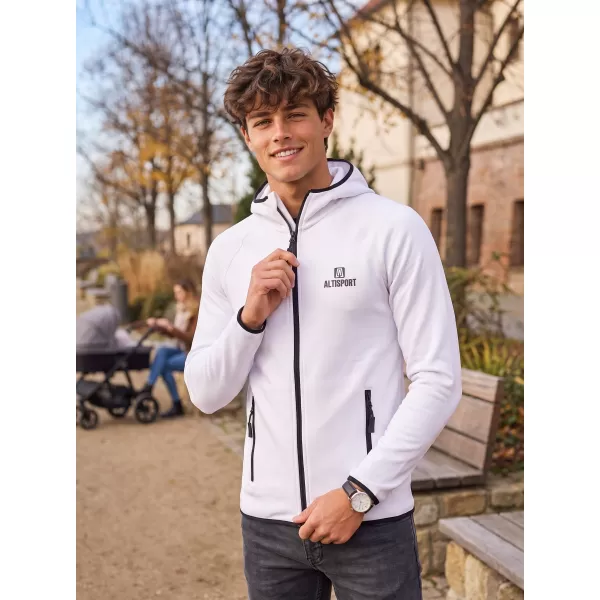  Pánská funkční sportovní mikina ALTISPORT ALM006417 BÍLÁ 
