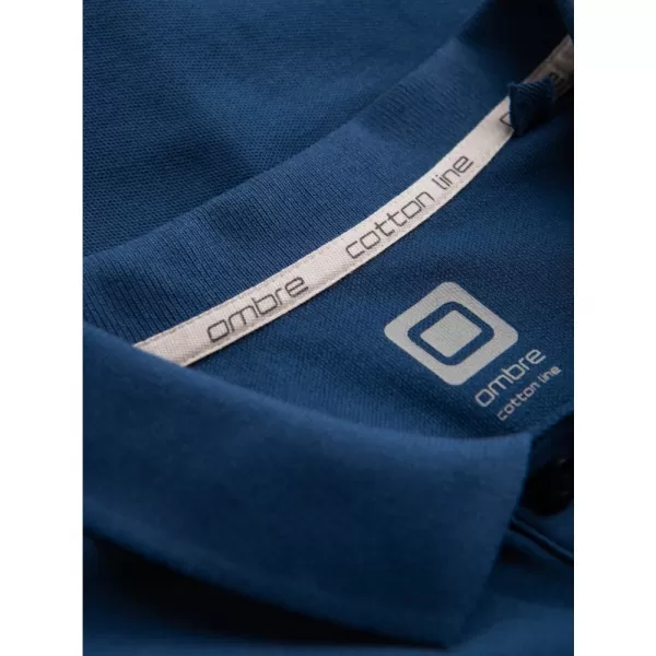  Pánské triko s límečkem OMBRE S1374 DARK BLUE 
