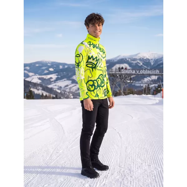  Pánská funkční termo mikina premium ALTISPORT VOJ/ALM054TER03 FLUO ZELENÁ 