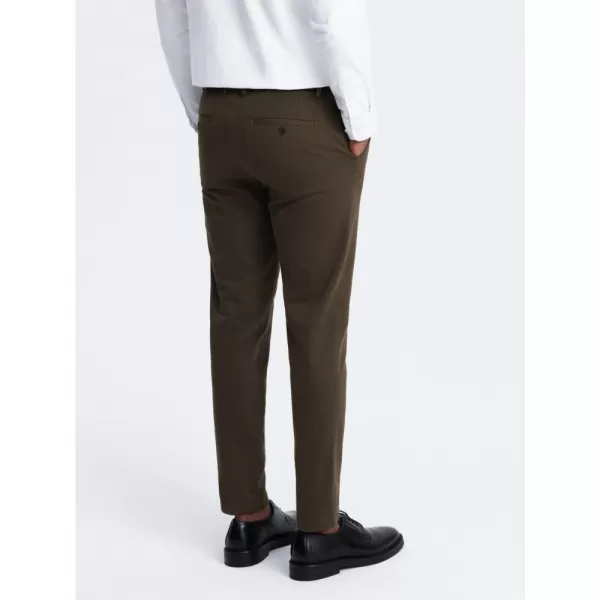  Pánské kalhoty OMBRE OM-PACP-0190 DARK OLIVE GREEN 