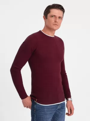 Pánský svetr OMBRE OM-SWSW-0103 MAROON