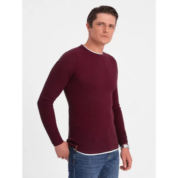  Pánský svetr OMBRE OM-SWSW-0103 MAROON 