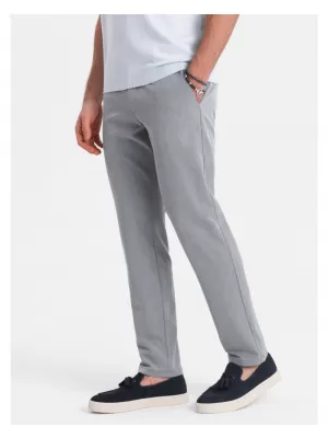 Pánské kalhoty OMBRE OM-PACP-0191 LIGHT GREY