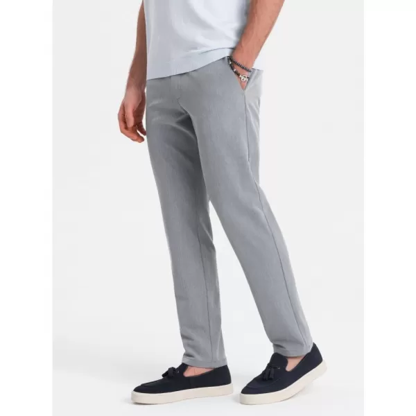  Pánské kalhoty OMBRE OM-PACP-0191 LIGHT GREY 