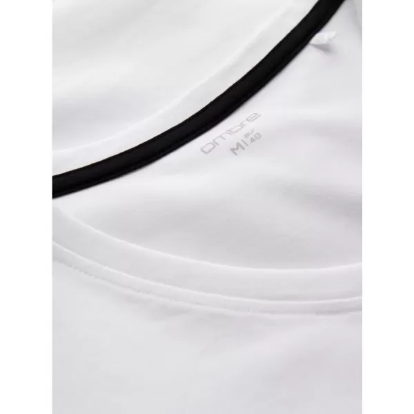  Pánské triko s dlouhým rukávem OMBRE OM-LSCL-0110 WHITE 