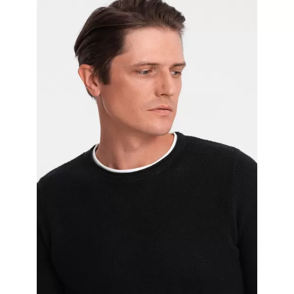  Pánský svetr OMBRE OM-SWSW-0103 BLACK 