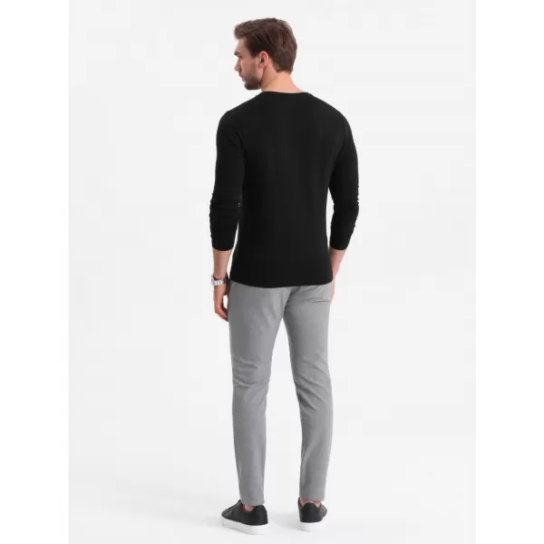  Pánské triko s dlouhým rukávem OMBRE OM-LSCL-0110 BLACK 