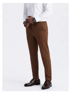 Pánské kalhoty OMBRE OM-PACP-0190 CARAMEL