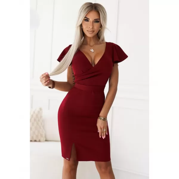  Dámské šaty NUMOCO NINA 479-7 VÍNOVÁ 