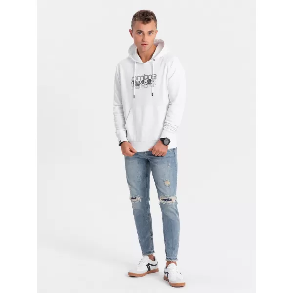  Pánská mikina OMBRE OM-SSPS-0153 WHITE 