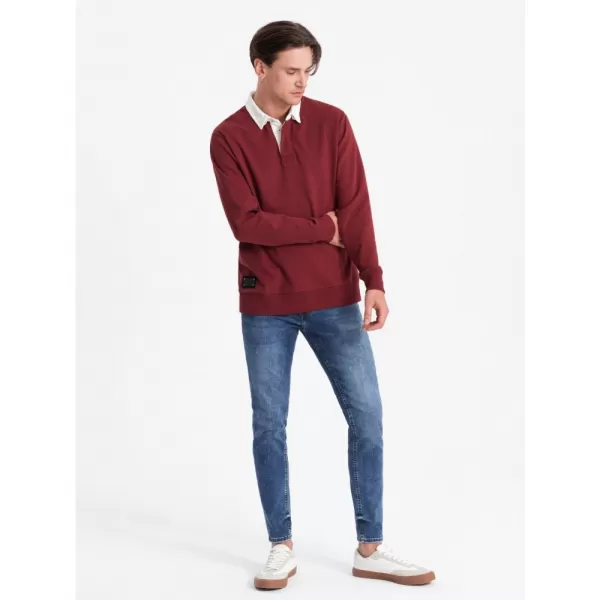  Pánská mikina OMBRE OM-SSNZ-0132 MAROON 