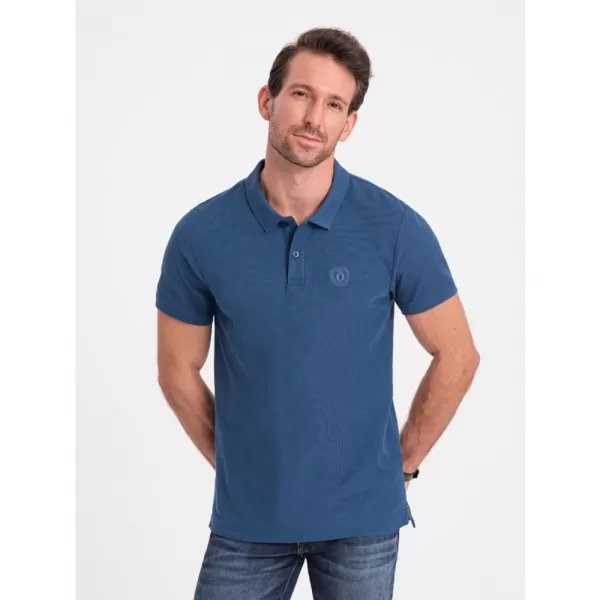  Pánské triko s límečkem OMBRE S1374 DARK BLUE 