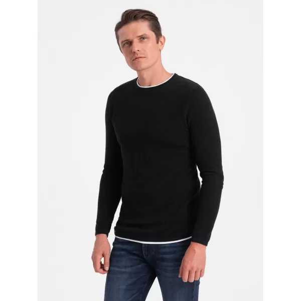  Pánský svetr OMBRE OM-SWSW-0103 BLACK 