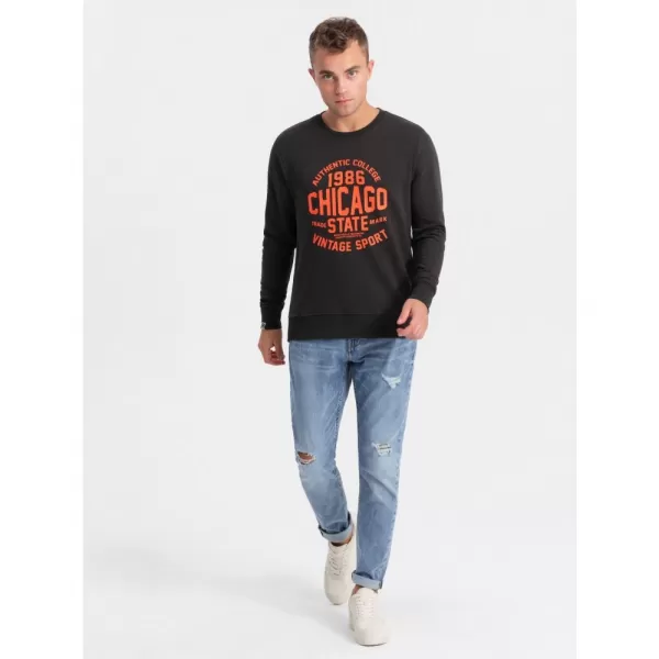  Pánská mikina OMBRE OM-SSPS-0154 DARK BROWN 