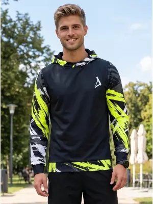 Pánská funkční mikina premium ALTISPORT VOJ/ALM039MI01 ČERNOŽLUTÁ