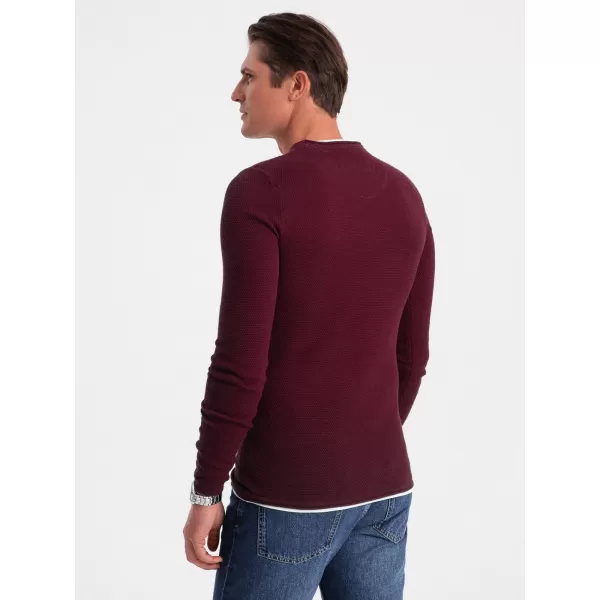  Pánský svetr OMBRE OM-SWSW-0103 MAROON 