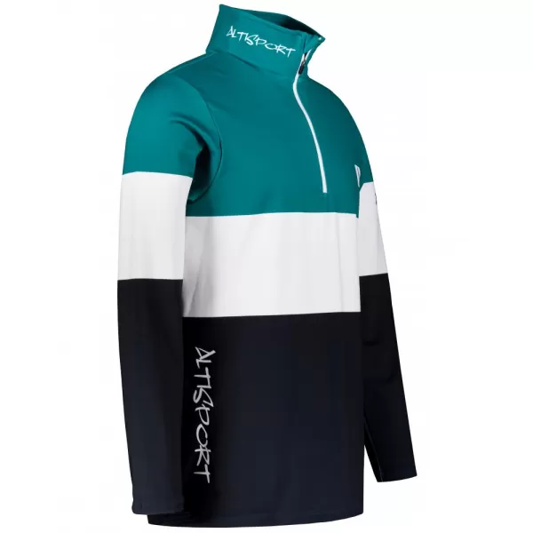  Pánská funkční termo mikina premium ALTISPORT VOJ/ALM051TER03 PETROLEJOVÁ/ČERNÁ 