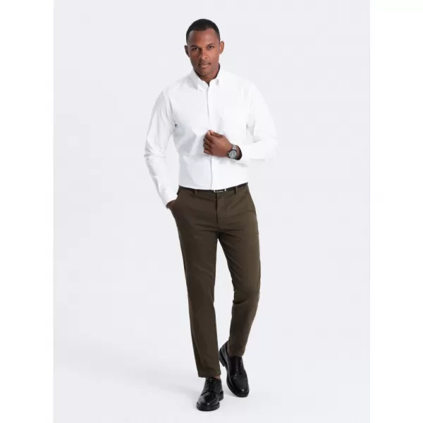  Pánské kalhoty OMBRE OM-PACP-0190 DARK OLIVE GREEN 