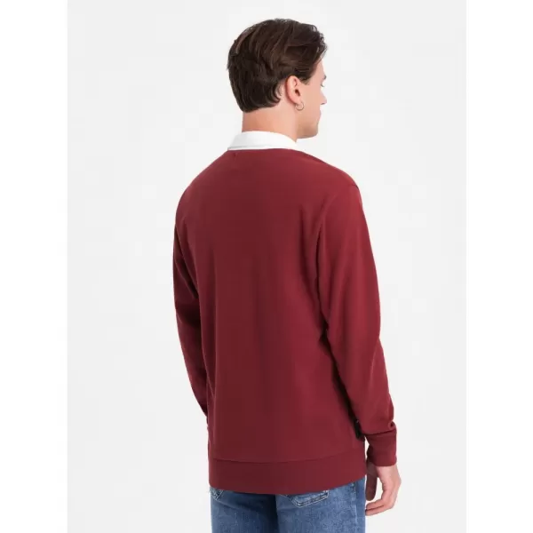  Pánská mikina OMBRE OM-SSNZ-0132 MAROON 