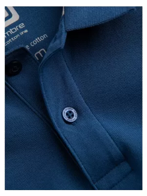 Pánské triko s límečkem OMBRE S1374 DARK BLUE