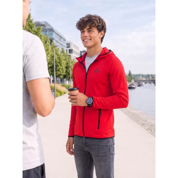  Pánská funkční sportovní mikina ALTISPORT ALM006417 ČERVENÁ 