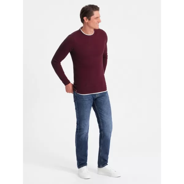 Pánský svetr OMBRE OM-SWSW-0103 MAROON 