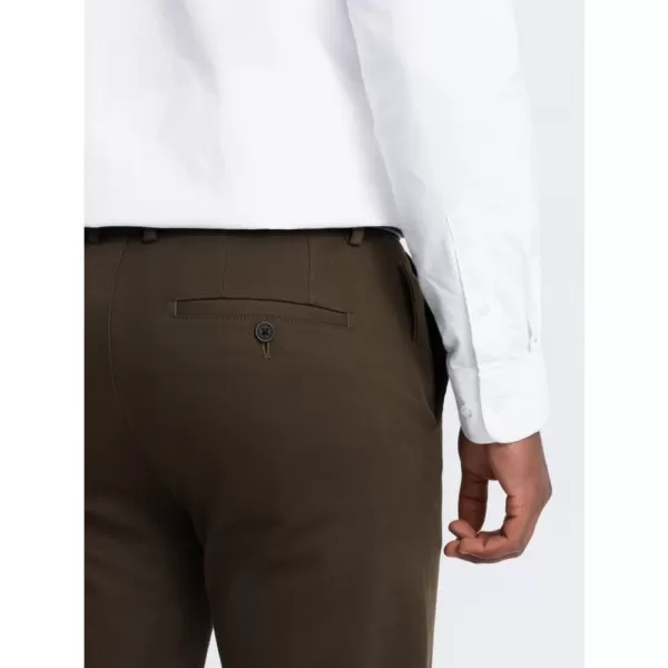  Pánské kalhoty OMBRE OM-PACP-0190 DARK OLIVE GREEN 