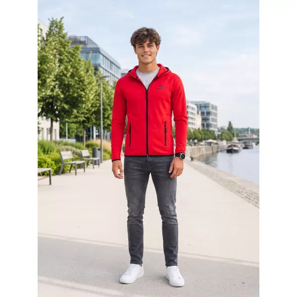  Pánská funkční sportovní mikina ALTISPORT ALM006417 ČERVENÁ 