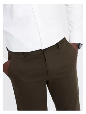 Pánské kalhoty OMBRE OM-PACP-0190 DARK OLIVE GREEN