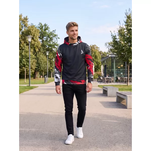  Pánská funkční mikina premium ALTISPORT VOJ/ALM039MI01 ČERNOČERVENÁ 