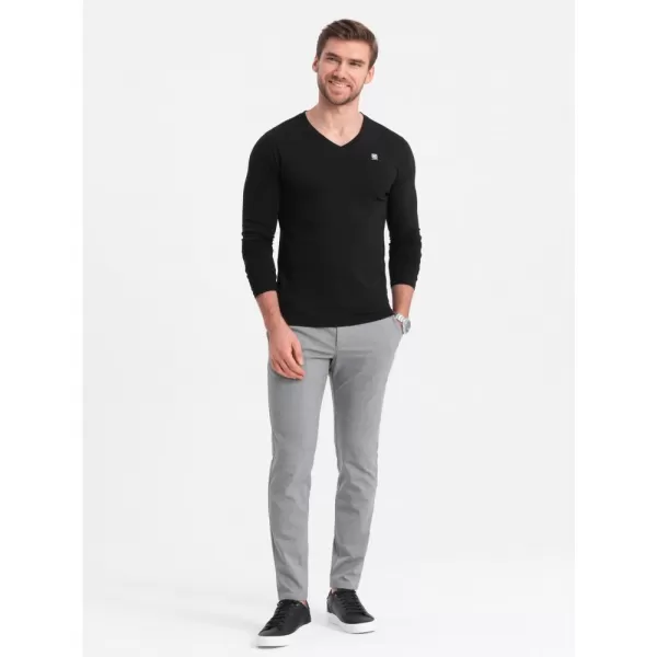  Pánské triko s dlouhým rukávem OMBRE OM-LSCL-0110 BLACK 