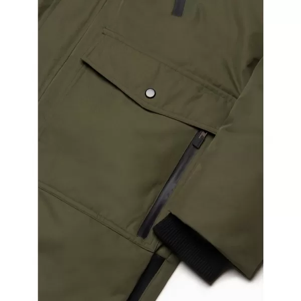  Pánská zimní bunda OMBRE OM-JALJ-0148 DARK OLIVE GREEN 
