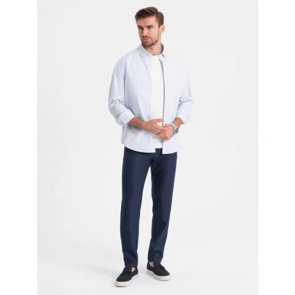  Pánské kalhoty OMBRE OM-PACP-0182 NAVY BLUE 