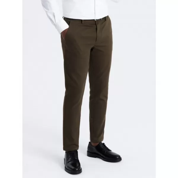  Pánské kalhoty OMBRE OM-PACP-0190 DARK OLIVE GREEN 