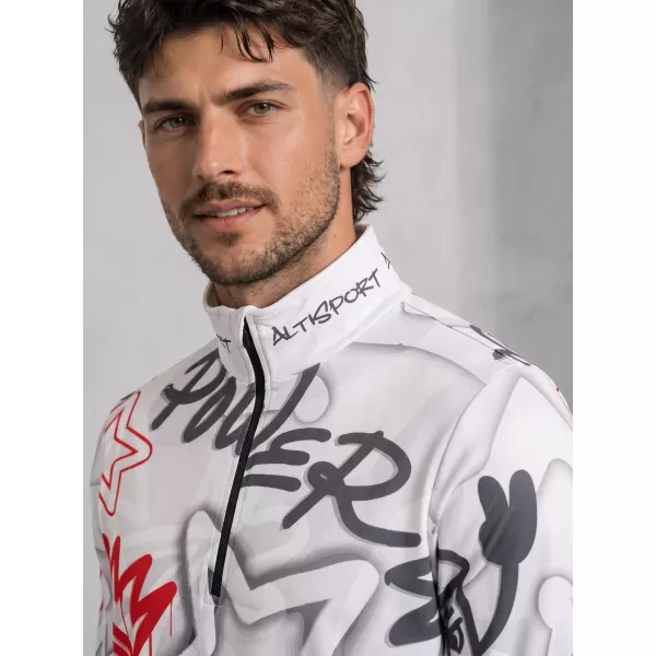  Pánská funkční termo mikina premium ALTISPORT VOJ/ALM054TER03 ŠEDOČERVENÁ 