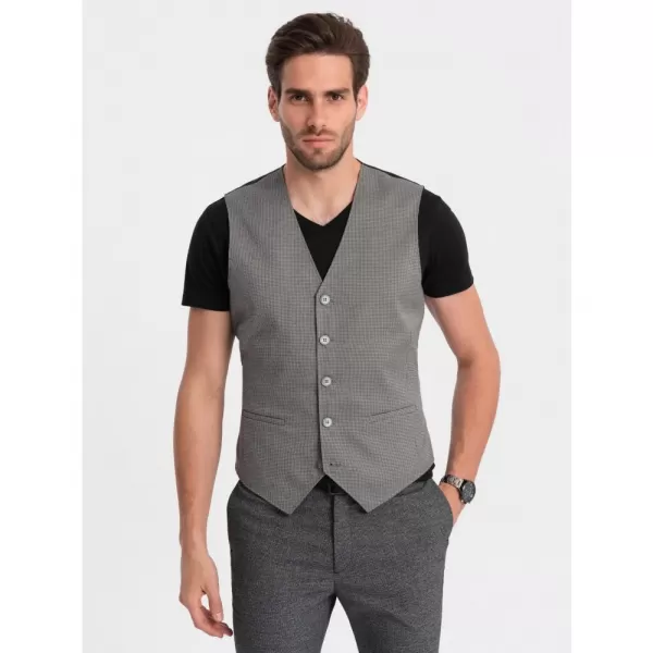  Pánská vesta OMBRE OM-BLZV-0111 GRAY 