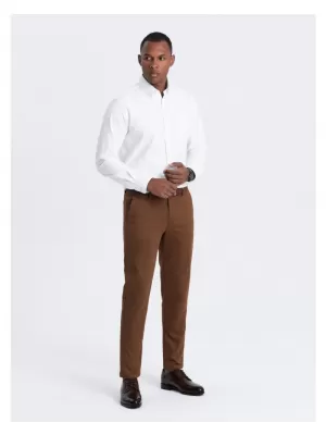 Pánské kalhoty OMBRE OM-PACP-0190 CARAMEL