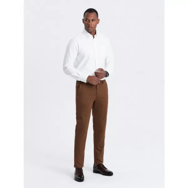  Pánské kalhoty OMBRE OM-PACP-0190 CARAMEL 