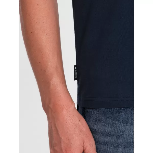  Pánské triko OMBRE OM-TSBS-0146 NAVY BLUE 