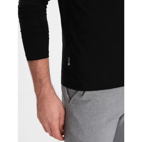 Pánské triko s dlouhým rukávem OMBRE OM-LSCL-0110 BLACK 