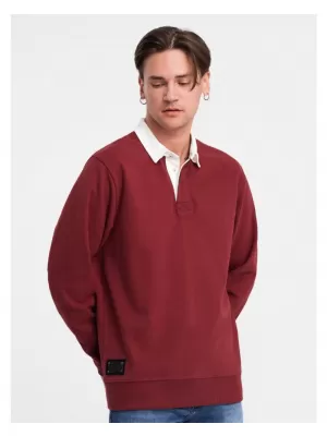 Pánská mikina OMBRE OM-SSNZ-0132 MAROON