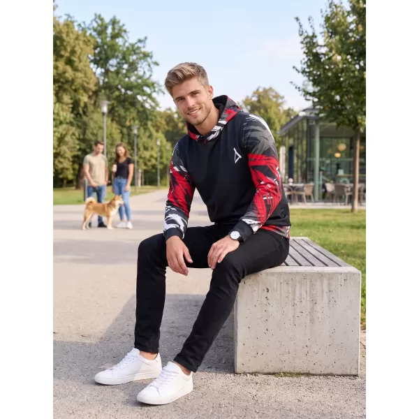  Pánská funkční mikina premium ALTISPORT VOJ/ALM039MI01 ČERNOČERVENÁ 