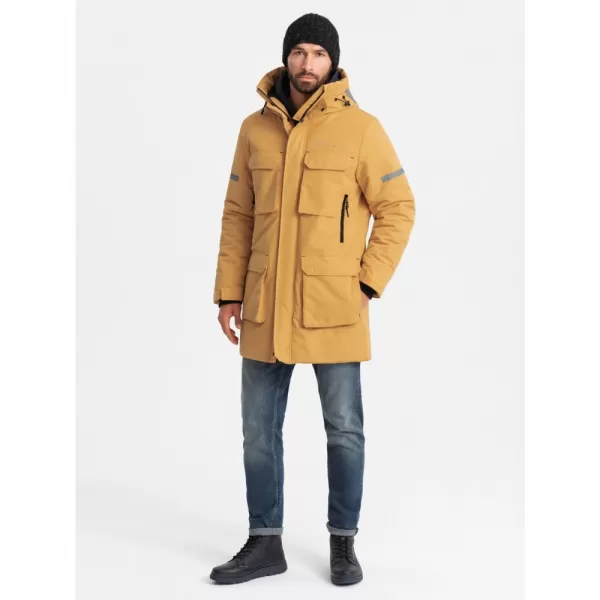  Pánská bunda OMBRE OM-JALJ-0169 YELLOW 