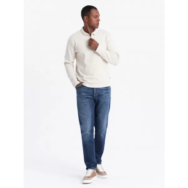  Pánské triko OMBRE OM-POLS-0130 CREAM 