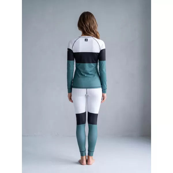  Dámské funkční termo kalhoty premium ALTISPORT VOJ/ALW051TER02 BÍLOZELENÁ 