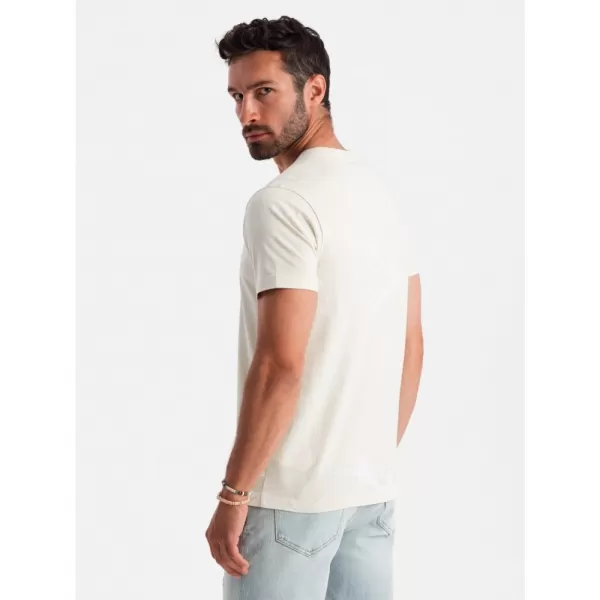  Pánské triko OMBRE OM-TSFP-0184 CREAM 